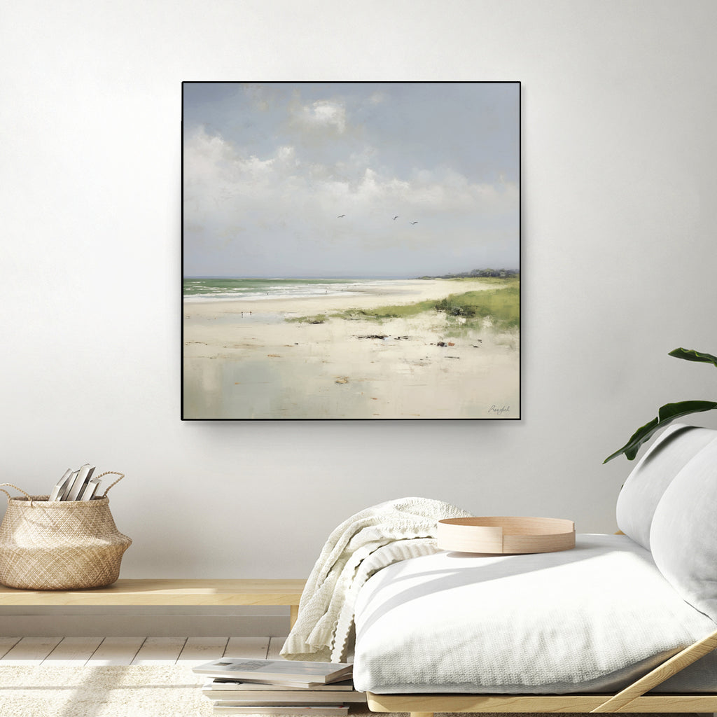 Quiet Shore Under Gentle Clouds by Roozbeh on GIANT ART - abstract