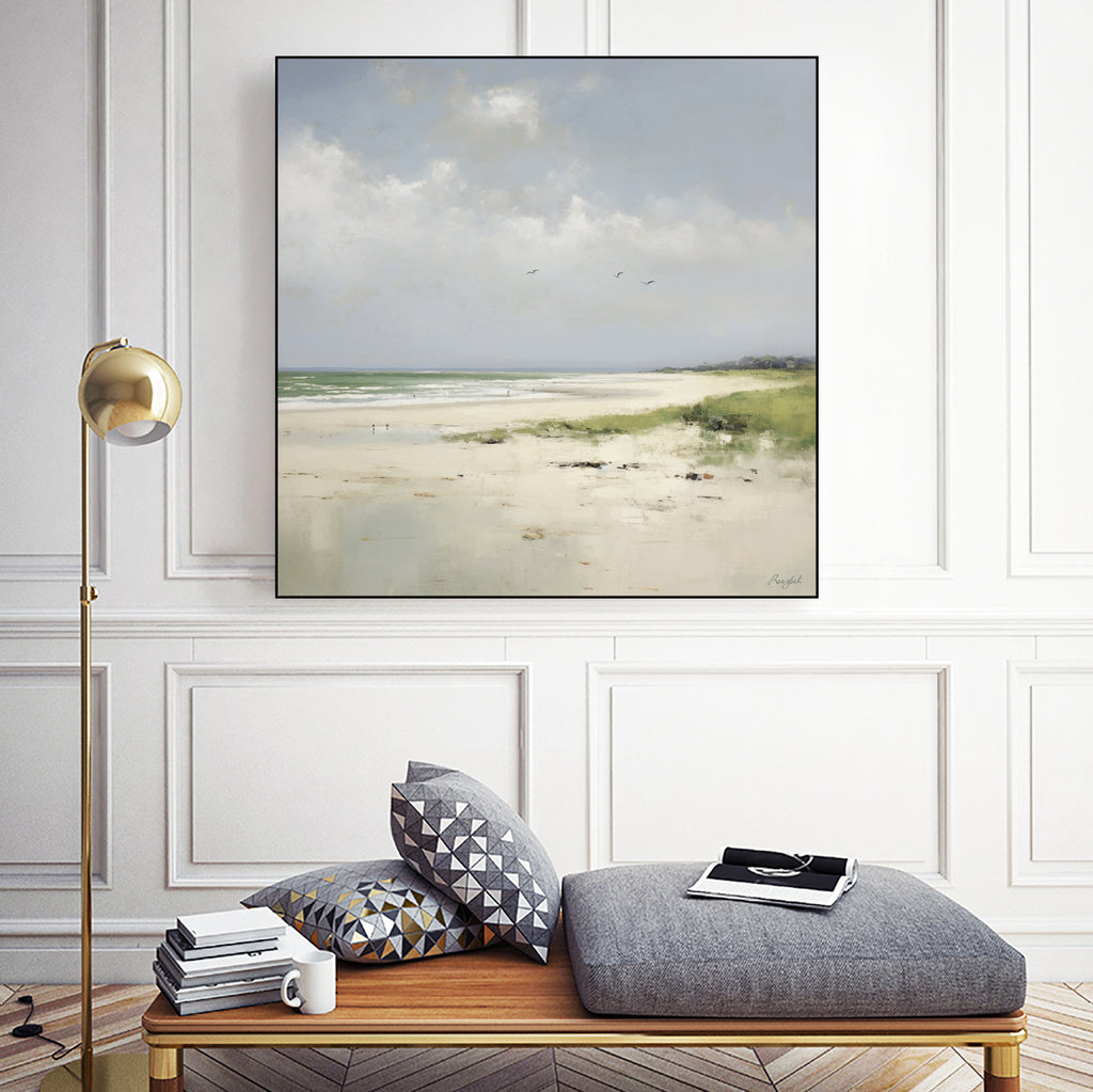 Quiet Shore Under Gentle Clouds by Roozbeh on GIANT ART - abstract