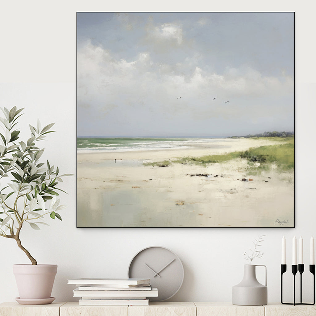Quiet Shore Under Gentle Clouds by Roozbeh on GIANT ART - abstract