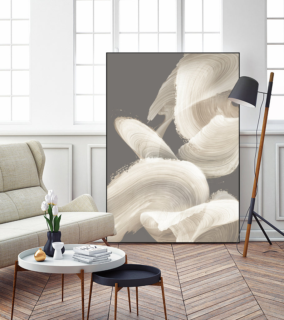 Evolution of White by PI Studio 2022 on GIANT ART - beige abstract swirl