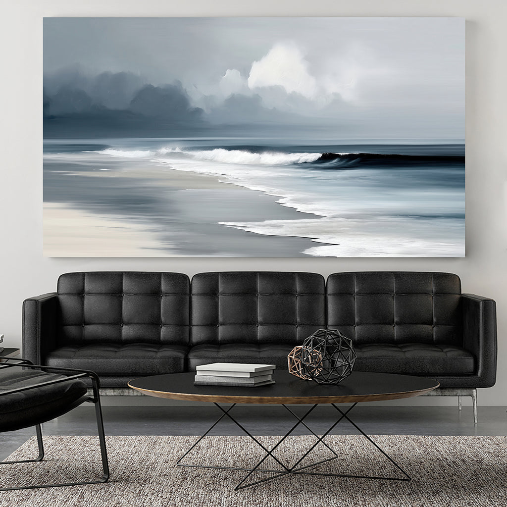Quiet Waves Under Stormy Skies by Sacha Woodward on GIANT ART - abstract