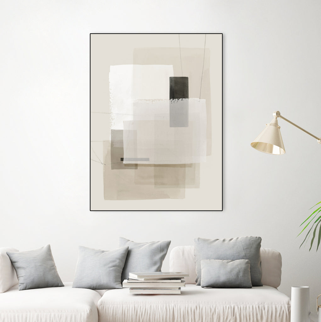 Mystical Momentum II by Hazel J on GIANT ART - beige abstract