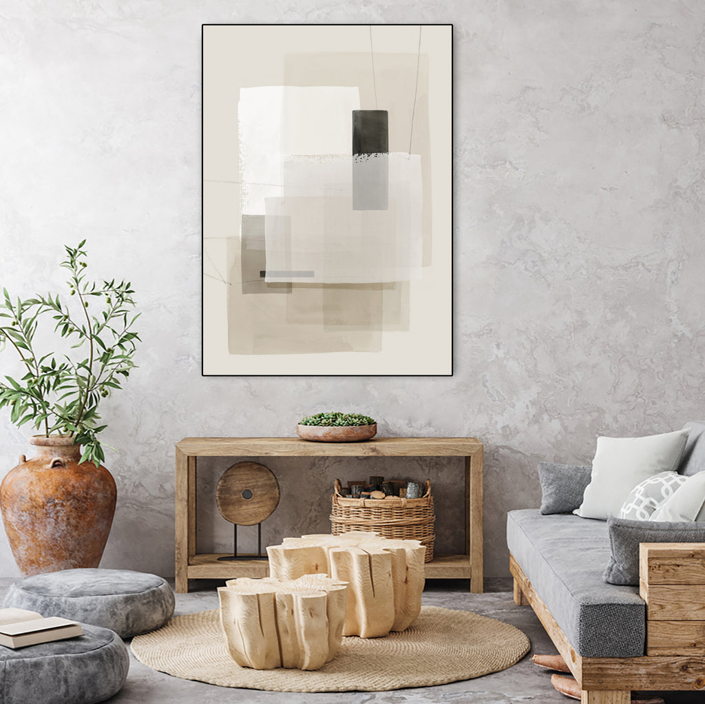 Mystical Momentum II by Hazel J on GIANT ART - beige abstract