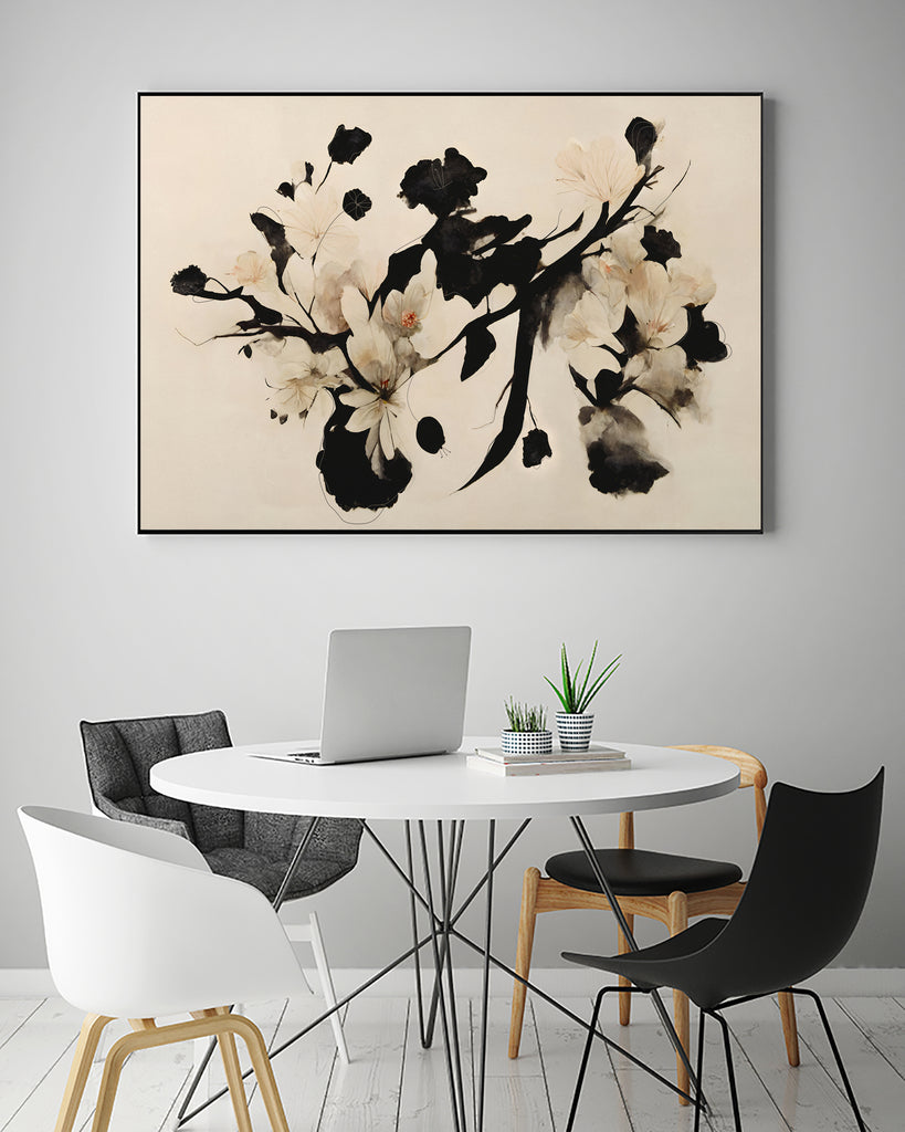 Cherry Blossom Branch by Treechild on GIANT ART - black 