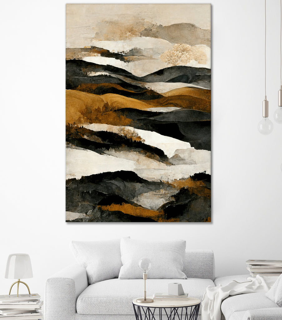 Ochre And Beige Mountains by Treechild on GIANT ART - illustration mountains