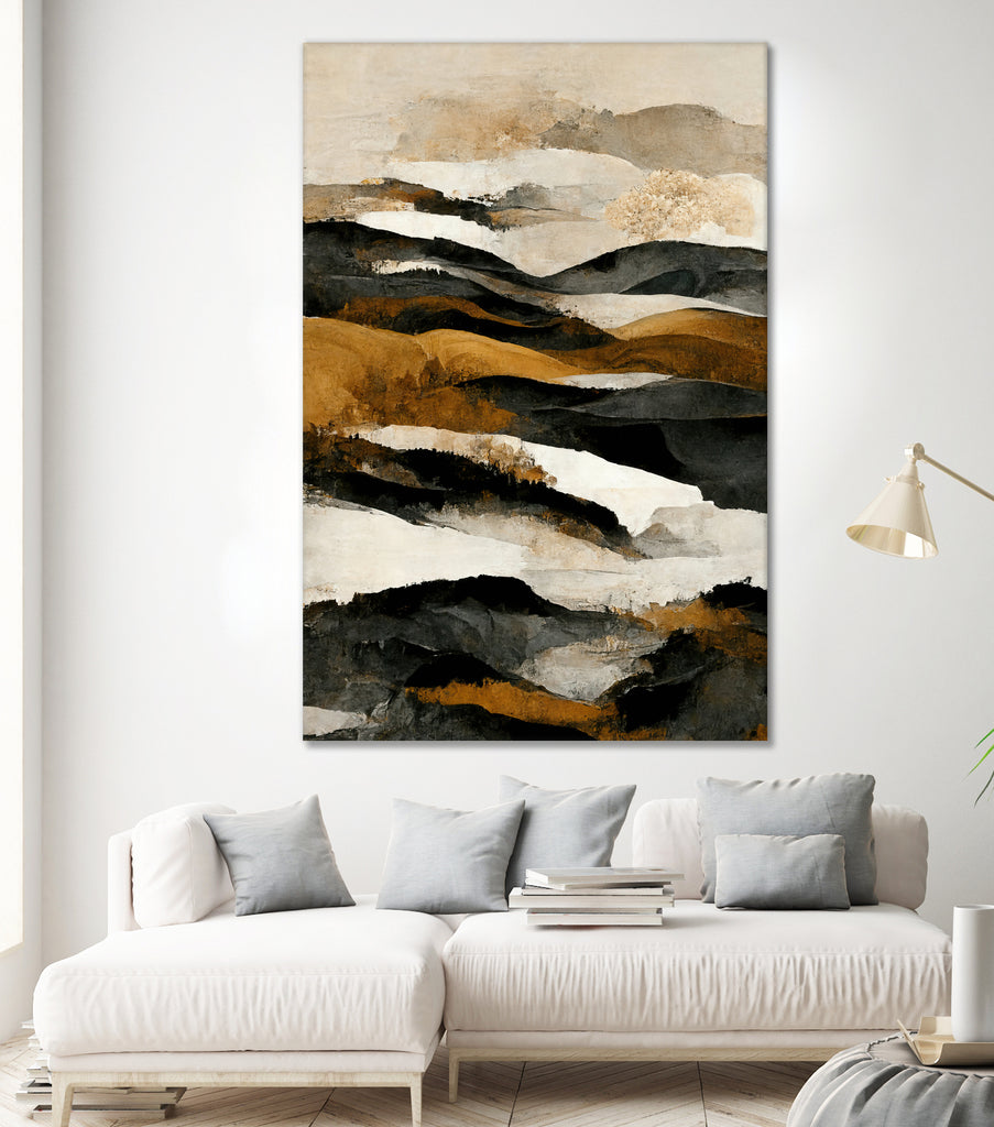 Ochre And Beige Mountains by Treechild on GIANT ART - illustration mountains