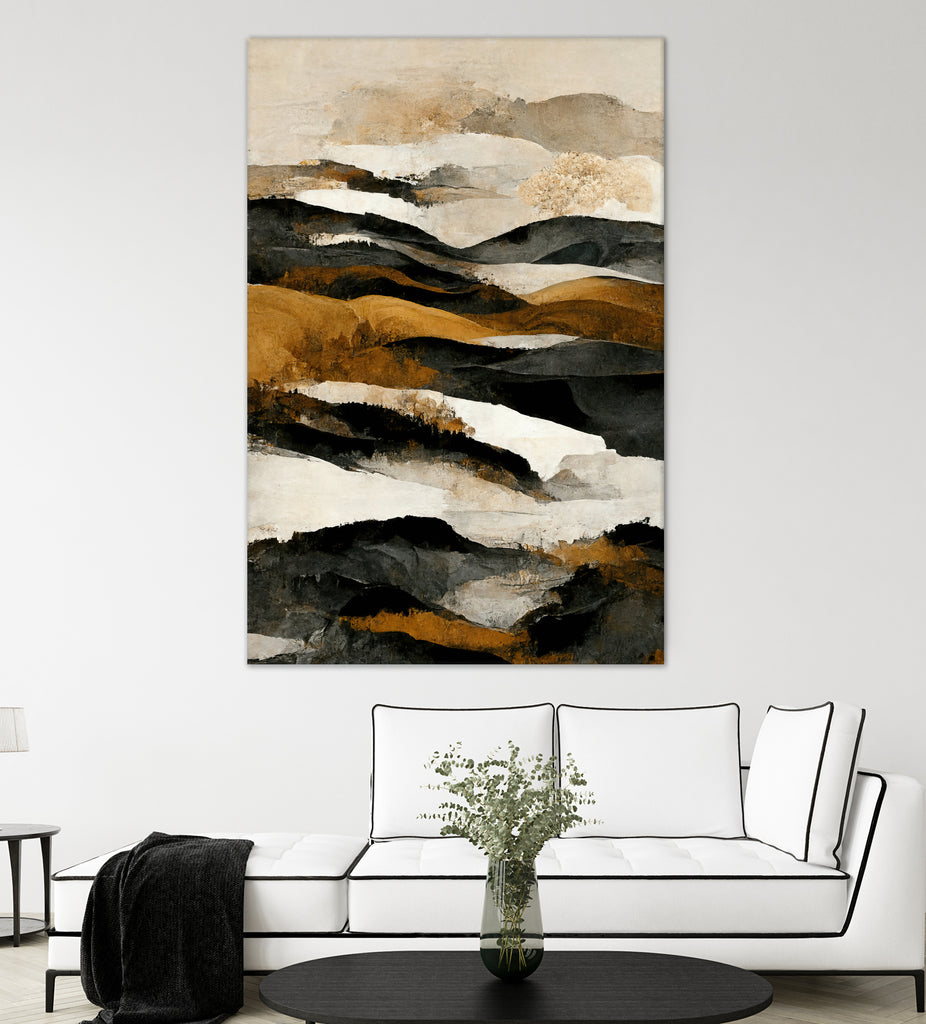 Ochre And Beige Mountains by Treechild on GIANT ART - illustration mountains