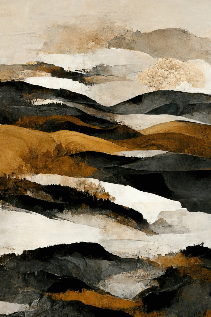 Ochre And Beige Mountains by Treechild on GIANT ART - illustration mountains