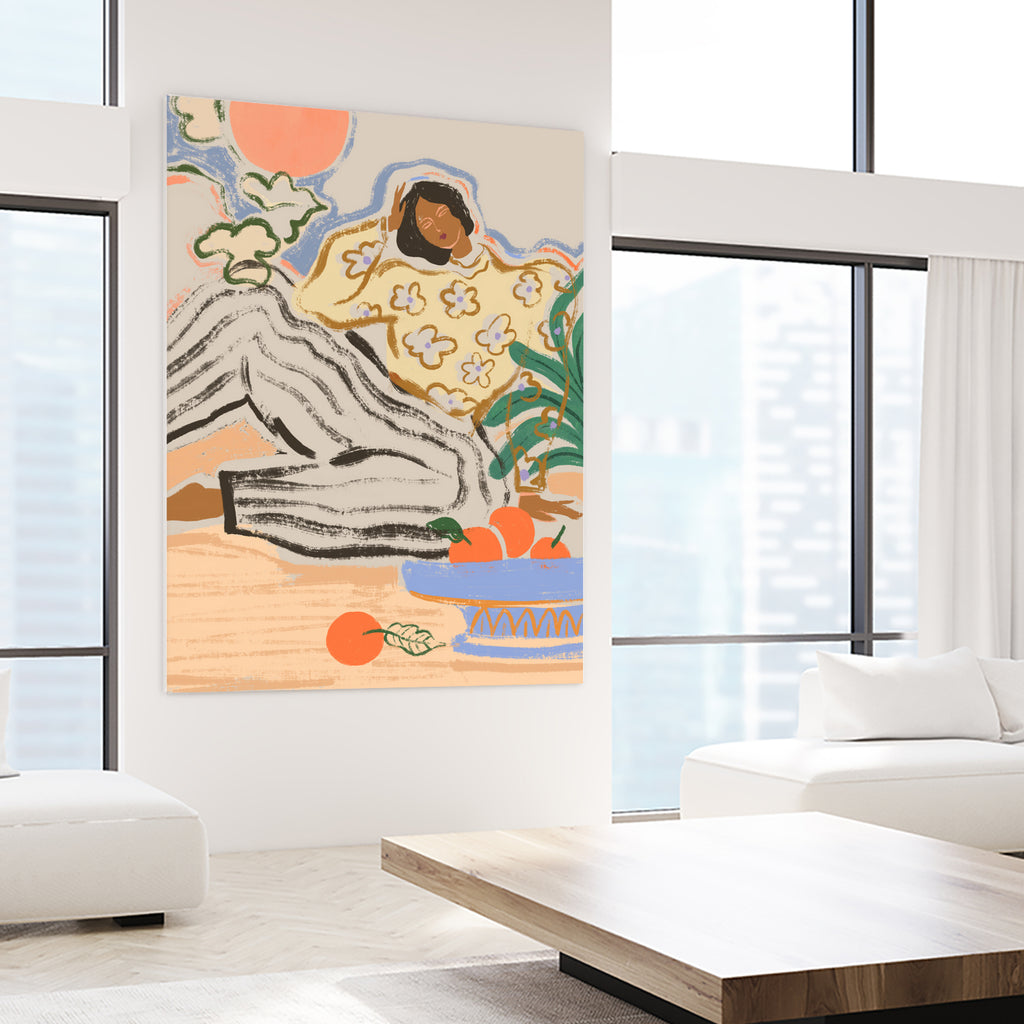 Lazydays by Arty on GIANT ART - orange figurative framed canvas