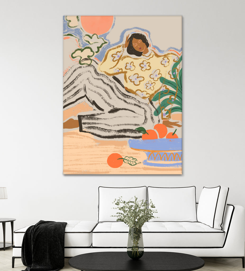 Lazydays by Arty on GIANT ART - orange figurative framed canvas