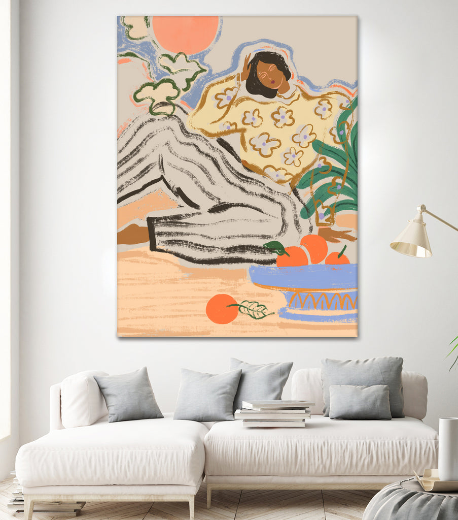 Lazydays by Arty on GIANT ART - orange figurative framed canvas
