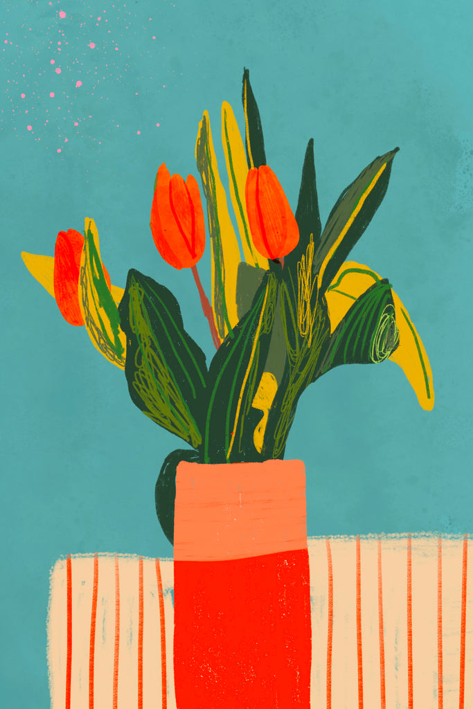 Tulips by Gigi Rosado  on GIANT ART - red  flowers and plants