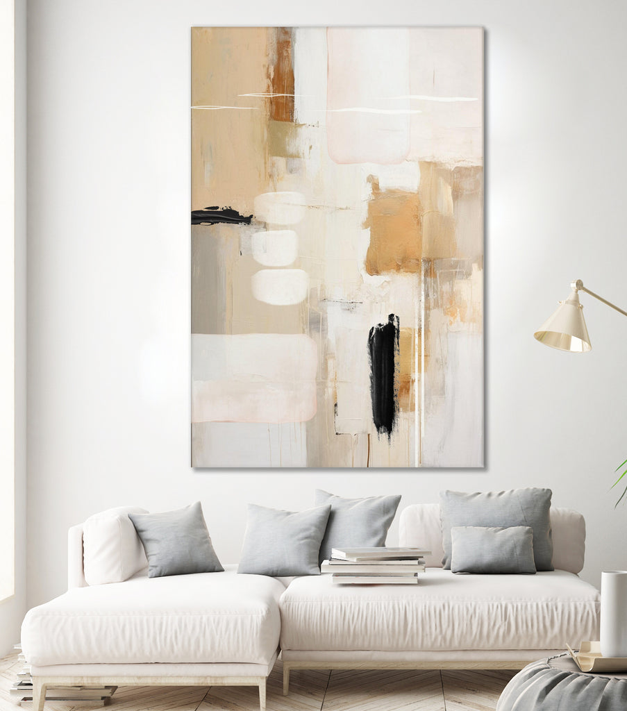 Abstract In Beige 2 by Sally on GIANT ART - orange abstact