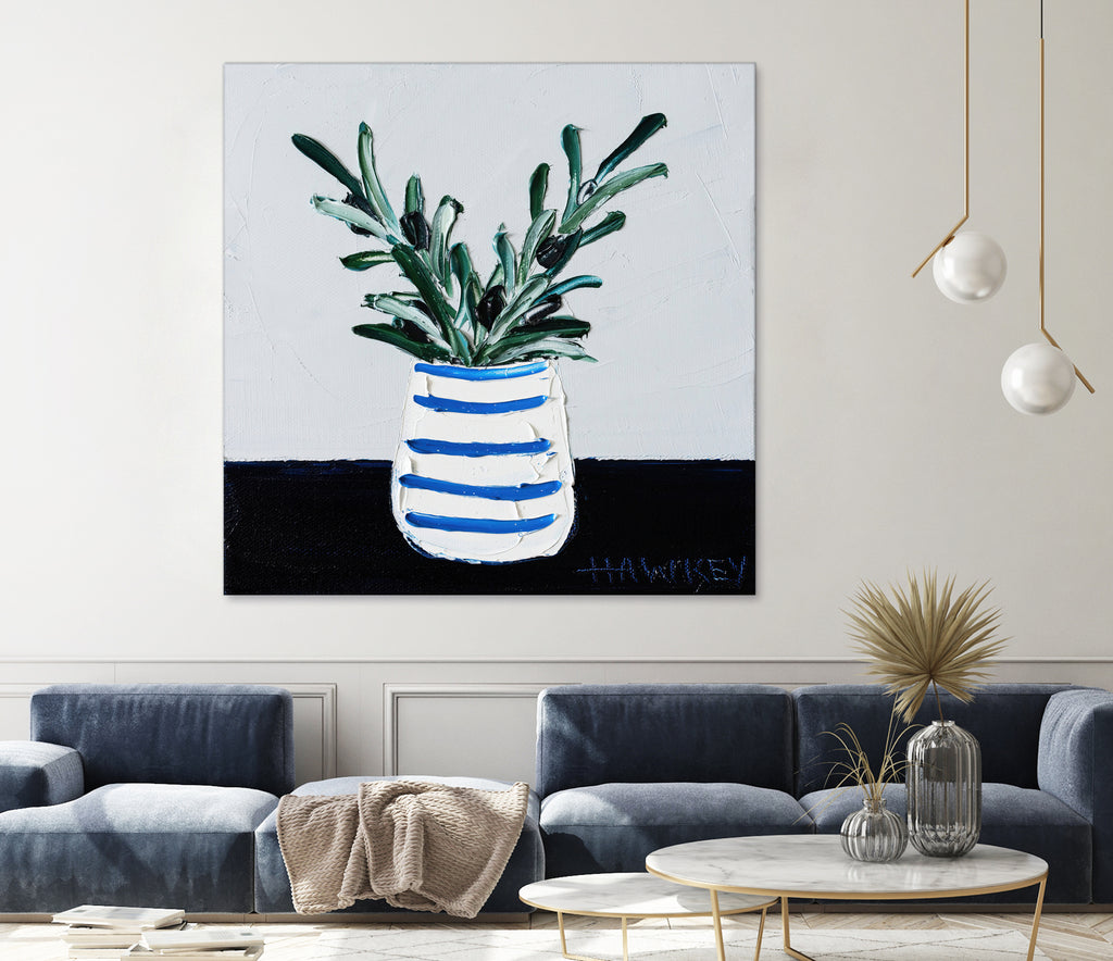 Navy Olive Master by Angela on GIANT ART - green illustration painterly