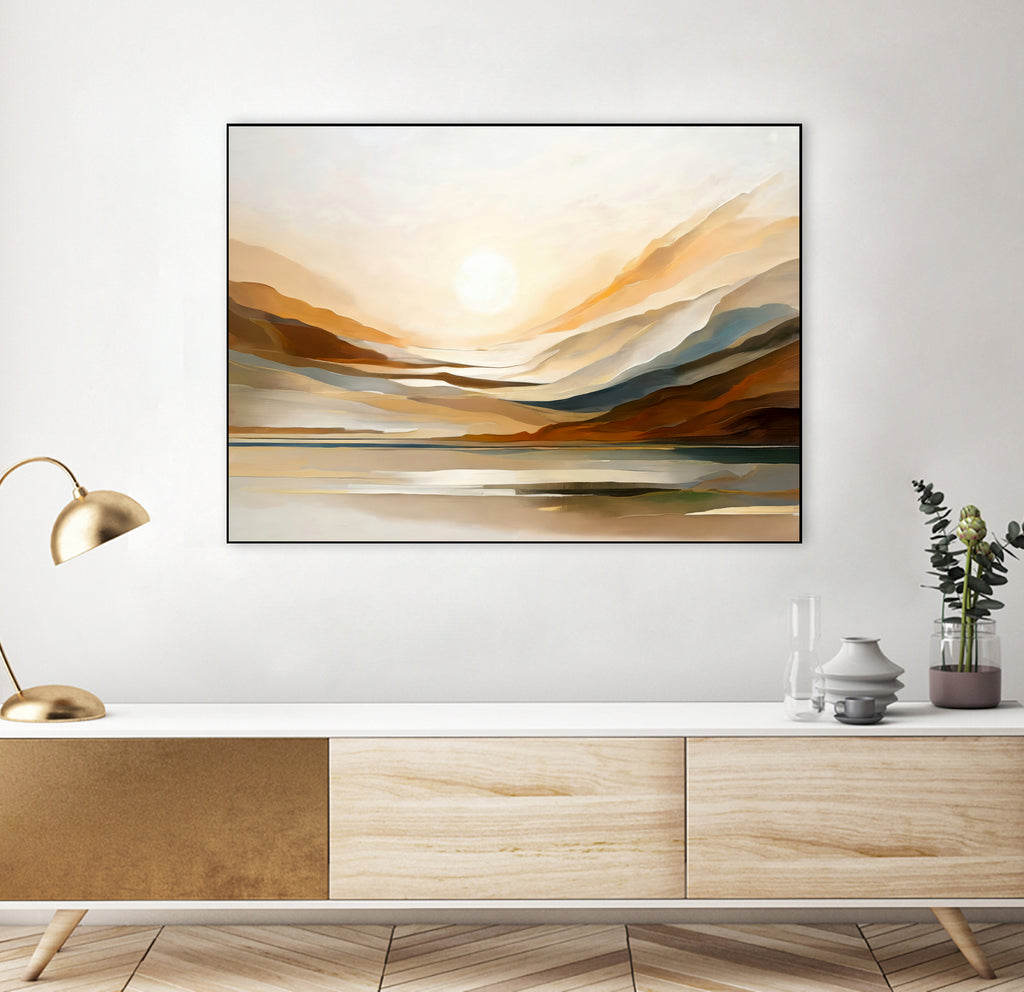 Sunset Through Misty Peaks by Alpenglow Workshop on GIANT ART - abstract abstract landscape