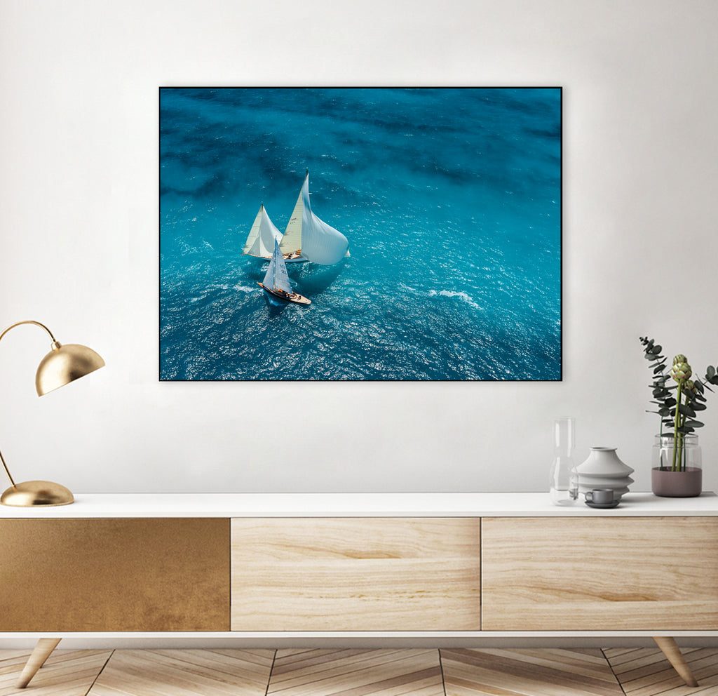 Croisement bleu by Marc on GIANT ART - blue landscape sailboats