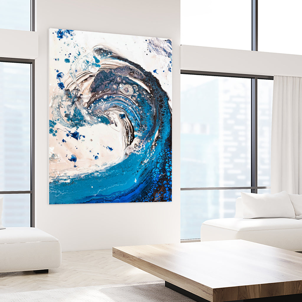 Crazy Wave by Anda Biela on GIANT ART - blue abstract