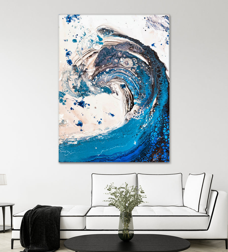 Crazy Wave by Anda Biela on GIANT ART - blue abstract