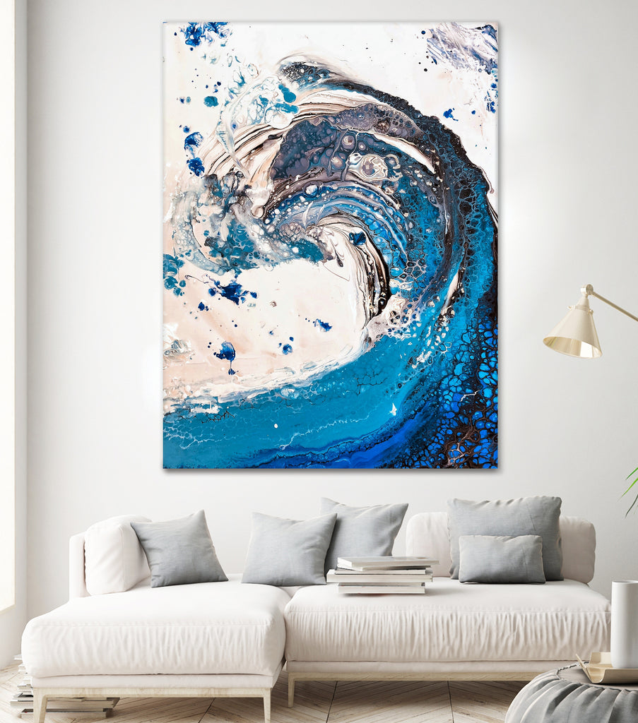 Crazy Wave by Anda Biela on GIANT ART - blue abstract
