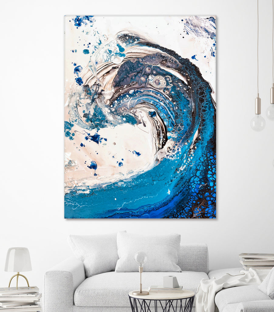 Crazy Wave by Anda Biela on GIANT ART - blue abstract