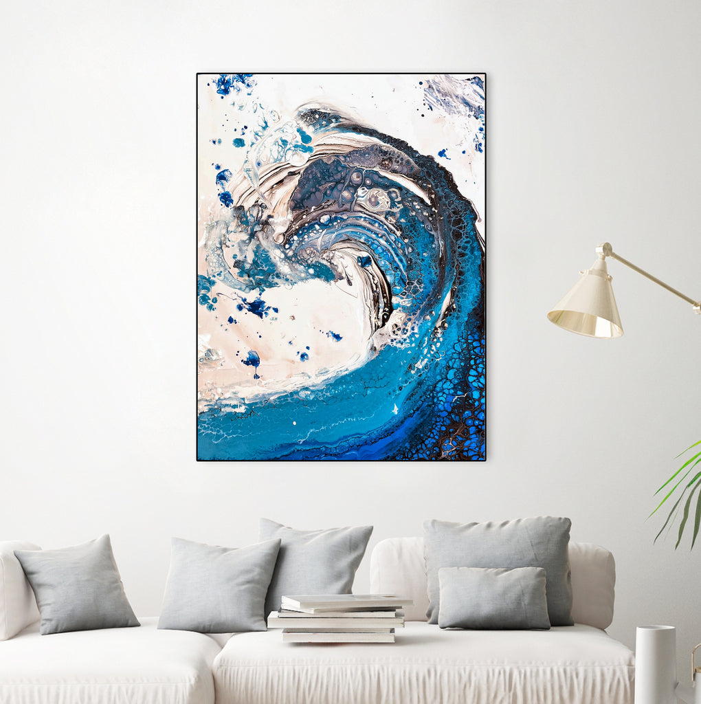 Crazy Wave by Anda Biela on GIANT ART - blue abstract