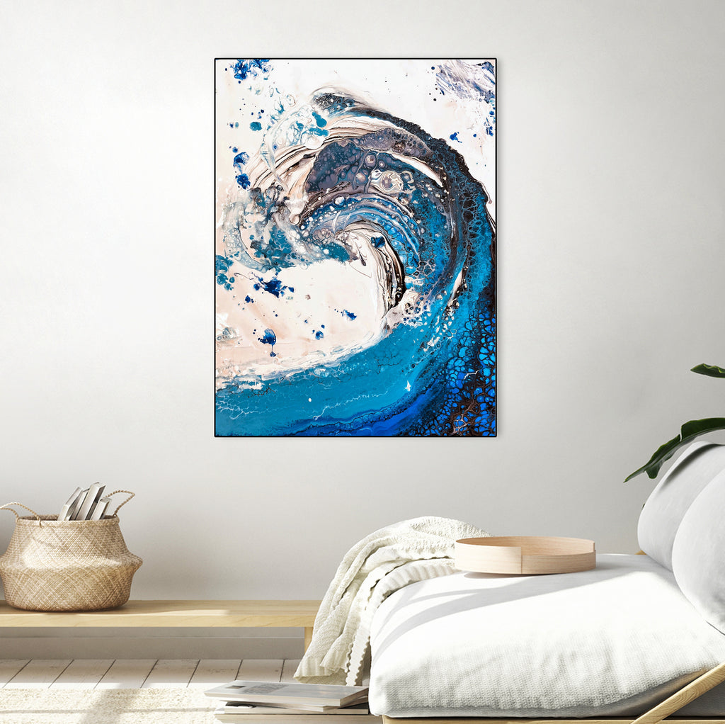 Crazy Wave by Anda Biela on GIANT ART - blue abstract