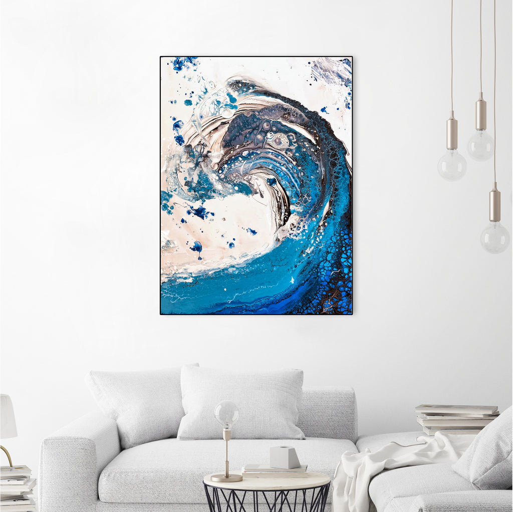 Crazy Wave by Anda Biela on GIANT ART - blue abstract