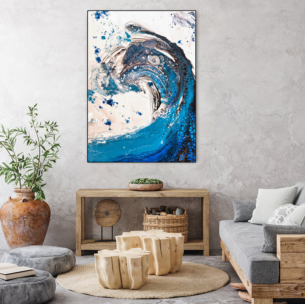 Crazy Wave by Anda Biela on GIANT ART - blue abstract