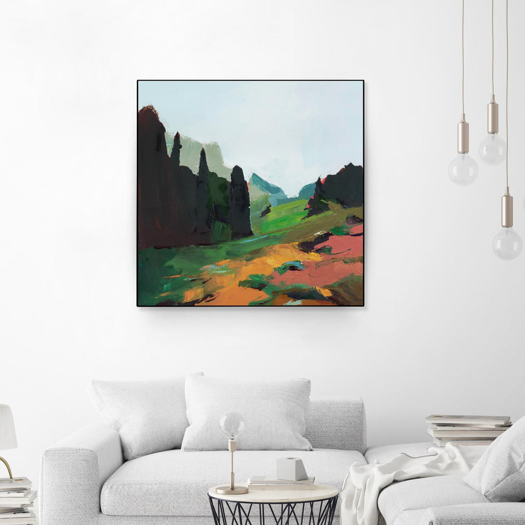Green Alpine Meadow by Julie Denise on GIANT ART -  abstract 