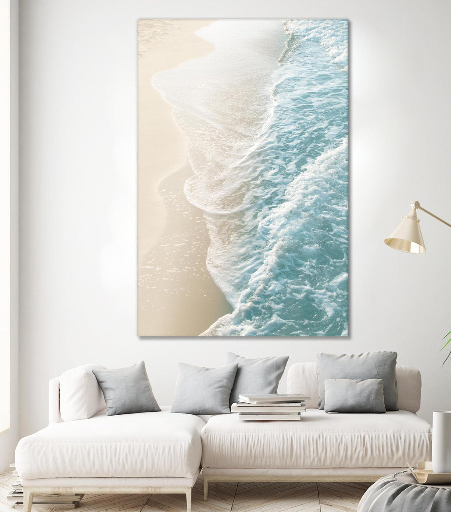 Soft Teal Gold Ocean Dream Waves #1 #water #decor #art - Art Print by ...